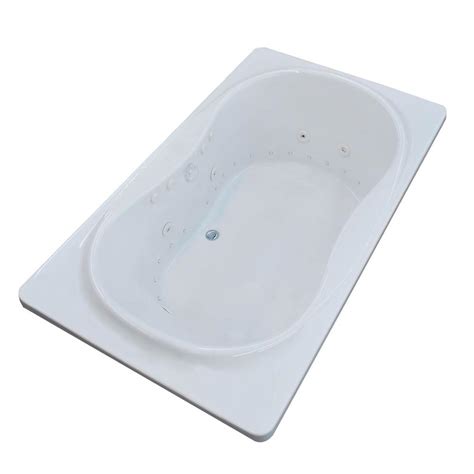 universal tubs star  ft rectangular drop  whirlpool  air bath tub  white hdwdr