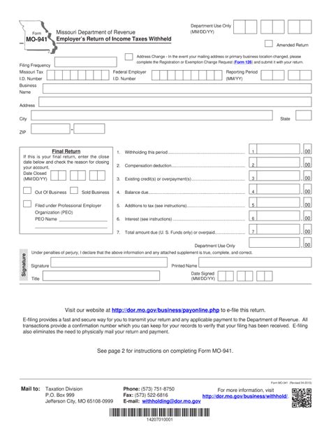 missouri revenue form mo  complete  ease airslate signnow