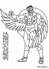 Falcon Coloring Marvel Pages Superhero Getcolorings sketch template