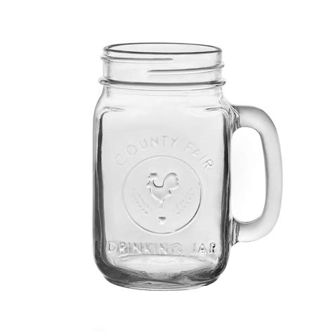 Libbey County Fair 12 Piece Clear Glass Drinking Jar Set 97085 The