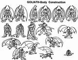 Gargoyles Disney Character Goliath Model Sheet Guler Greg Construction Gargulas Salvo Desenho Enregistrée Depuis sketch template