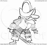 Conquistador Cartoon Lineart Sword Holding Illustration Clipart Royalty Mad Toonaday Vector Getdrawings Coloring sketch template