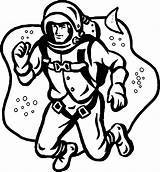 Coloring Astronaut Pages Jump Man Fly Space Wecoloringpage sketch template