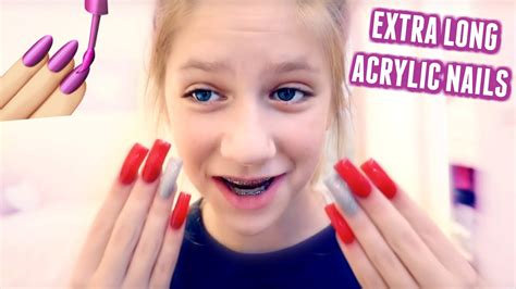 extra long acrylic nails 24 hour challenge hope marie youtube