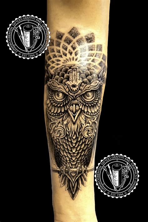 owl mandala tattoo friedrich benzler