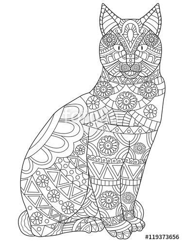 pin  cats dogs colouring pages zentangles