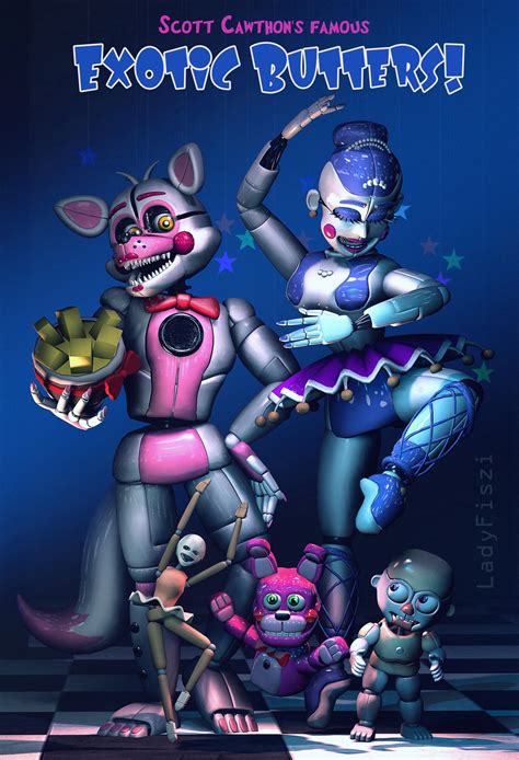 Fnaf Sister Location Exotic Butters By Ladyfiszi On Deviantart