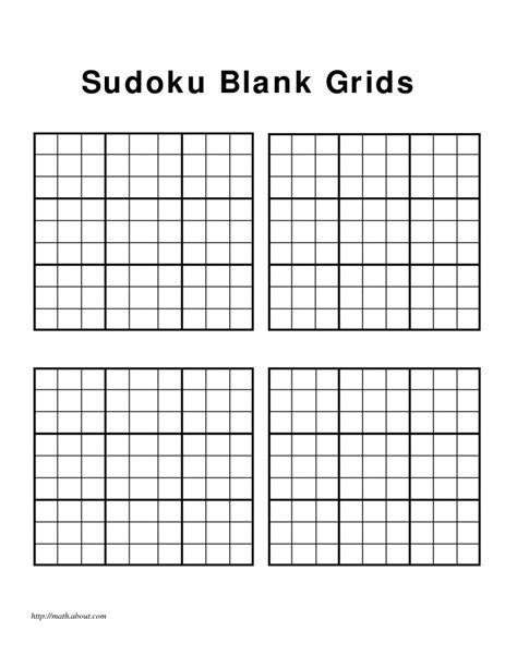 printable sudoku   page blank printable sudoku
