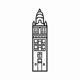 Seville Cathedral Icon sketch template