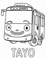 Coloring Tayo Bus Pages Little Popular Coloringhome sketch template