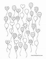 Balloons Coloring Pages Party Color Lots Balloon Print Birthday Many Printcolorfun Choose Board Related Adult sketch template