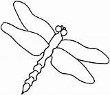 Dragonfly Outline Clip Clipart Fly Dragon Cliparts Library sketch template