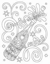 Coloring Pages Champagne Printable Etsy Adult Sold A5 Choose Board sketch template