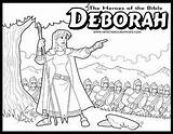Bible Coloring Pages Deborah Heroes Kids Sheet Judges School Behance Jephthah Sunday Barak Printable Template Sellfy Colouring Joshua Activities Women sketch template