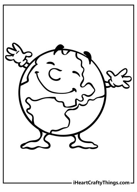 happy earth coloring page