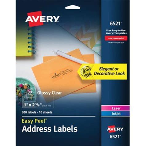 avery      add label clear   pack walmartcom