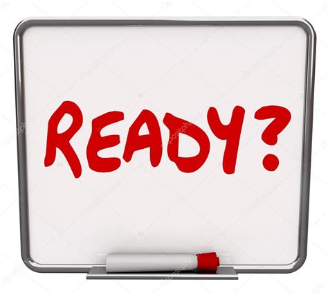 ready word  question mark   dry erase board stock photo