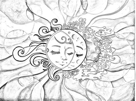 printable sun  moon coloring pages  adults kidsworksheetfun