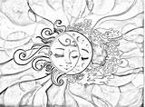 Coloring Moon Sun Pages Mandala Printable Adult Adults Star Color Behance Luna Getdrawings Drawing Fairy Getcolorings Google sketch template