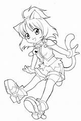 Coloring Chibi Anime Pages Girl Cat Catgirl Drawing Cute Girls Kawaii Color Printable Drawings Unfinished Print Funneh Animal Cartoon Getdrawings sketch template