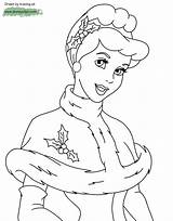 Coloring Christmas Cinderella Disney Pages Disneyclips Dressed sketch template