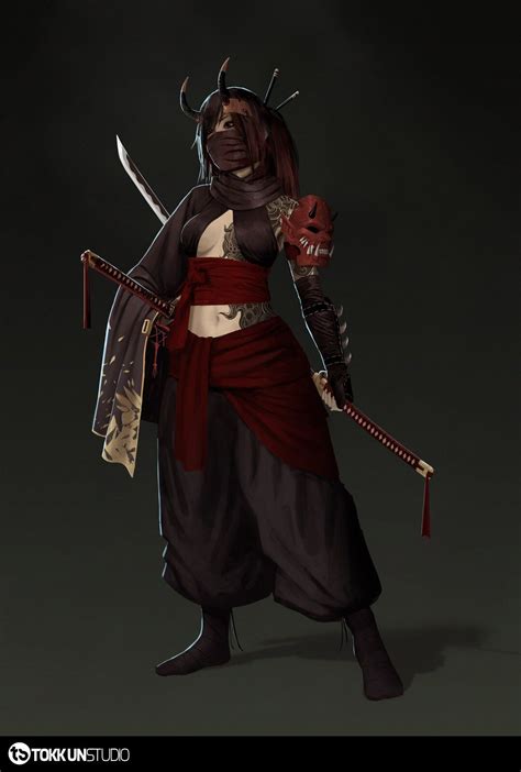 artstation explore female samurai female character design