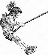 Swing Girl Drawing Little Vector Sketch Stock Swinging Park Child Clip Illustrations Using Getdrawings Preview sketch template
