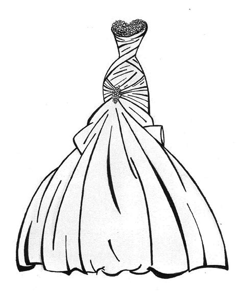wedding dress coloring pages  girls activity shelter