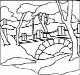 Paesaggi Landschaften Landschappen Kleurplaten Malvorlagen Fluss Bruecke Desenhos Ponte Malvorlage Coloriages Paisagens Paysages Kleurplaat Colorir Stampare Animaatjes Pittura Painting Malvorlagen1001 sketch template
