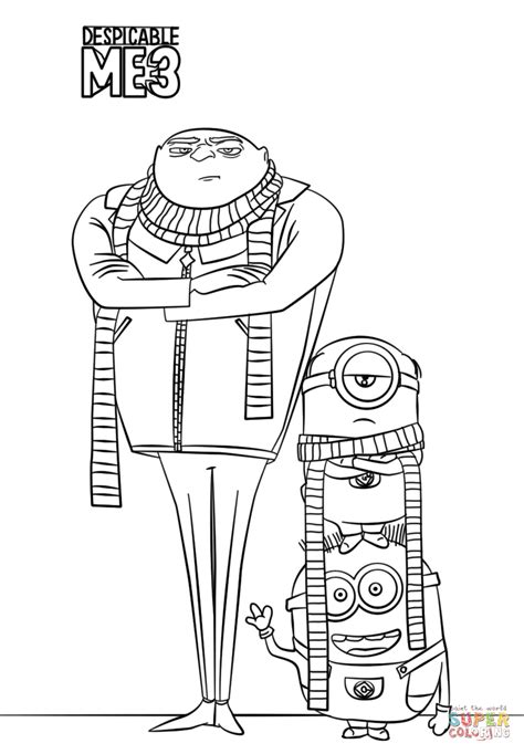 minions rise  gru coloring pages coloring pages