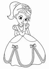 Prinzessin Princesa Colorear Malvorlage Krone Kostenlose Principessa Disegno Guava sketch template