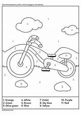 Number Color Bicycle Worksheets Kids Worksheet Kidloland Printable sketch template