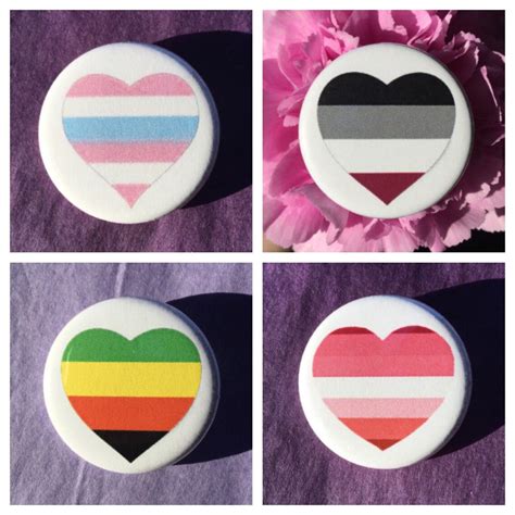 pride buttons aromantic pride intersex pride lesbian etsy