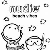 Beach Colouring Nudie Vibes Vibe Sheet Outer Space Head Into Off sketch template