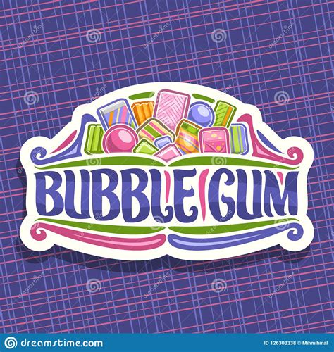 vector logo  bubble gum stock vector illustration  pack