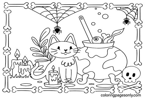 coloring page cute halloween  printable coloring pages