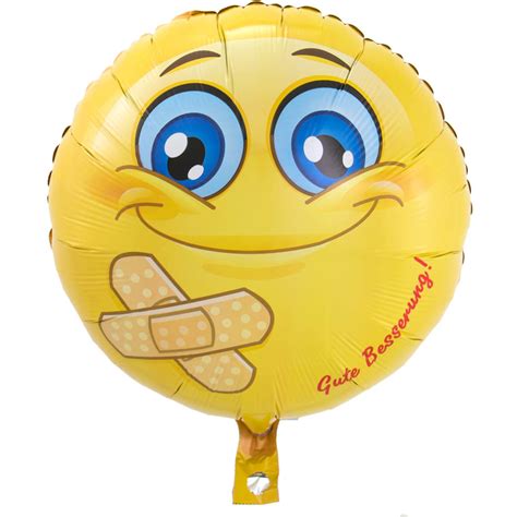 folienballon gute besserung smiley cm