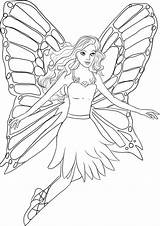 Coloring Barbie Fairy Pages Princess Printable Popular sketch template