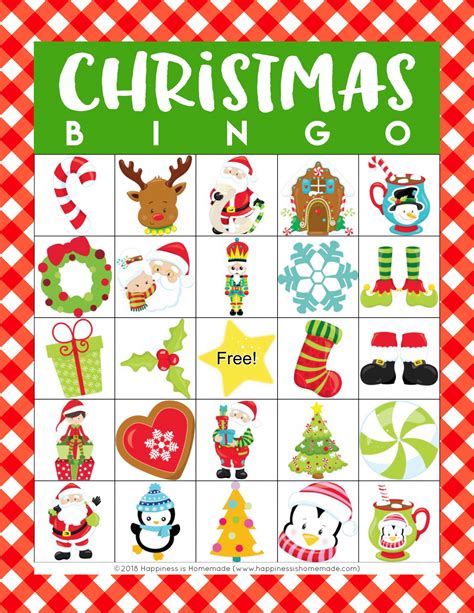 printable christmas bingo game happiness  homemade printable