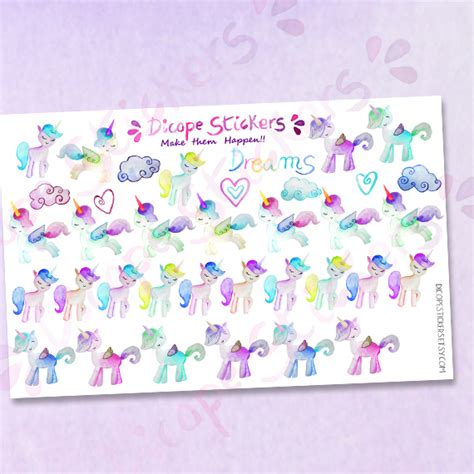 small unicorn planner stickers dicope stickers