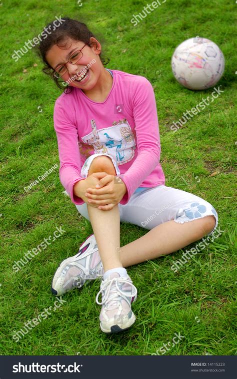 girl fell  hurt  knee stock photo  shutterstock