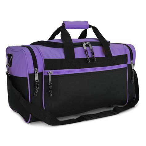 dalix  blank sports duffle bag gym bag travel duffel  adjustable strap  purple