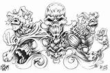 Tattoo Designs Skull Tattoos Sleeve Printable Quarter Men Evil Demon Demons Coloring Pages Google Weed Large Smoke Zimbio Tattoomagz Dark sketch template
