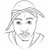 Tupac Xcolorings 2pac Lineart Portrait sketch template