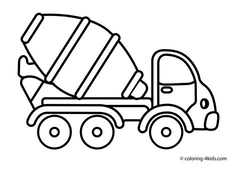 cement mixer coloring page coloring home