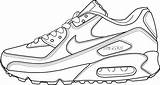 Nike Air Coloring Shoes Drawing Max 90 Sneakers Pages Jordan Force Shoe Dessin Chaussure Baby Airmax Template Drawings Booties Basket sketch template