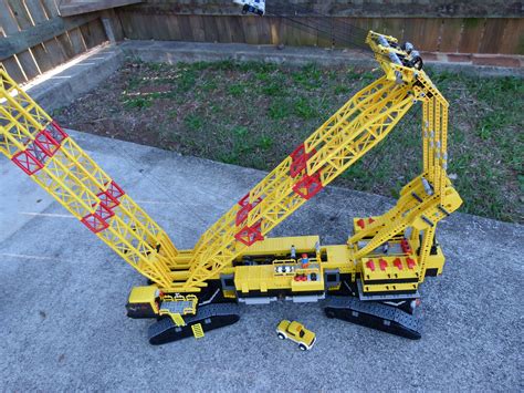 lego crawler crane heavy moc flickr