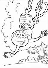 Boots Coloring Monkey Pages Happy Print Dora Explorer Color Online Printable Hellokids Kids sketch template