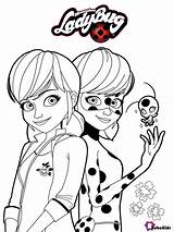 Ladybug Coloring Miraculous Marinette sketch template