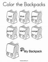 Coloring Color Backpacks Twistynoodle Noodle Built California Usa Print sketch template